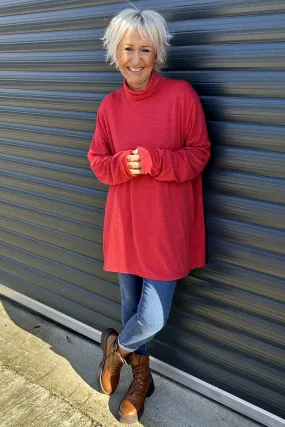 Lillian Polo Neck Jumper Red