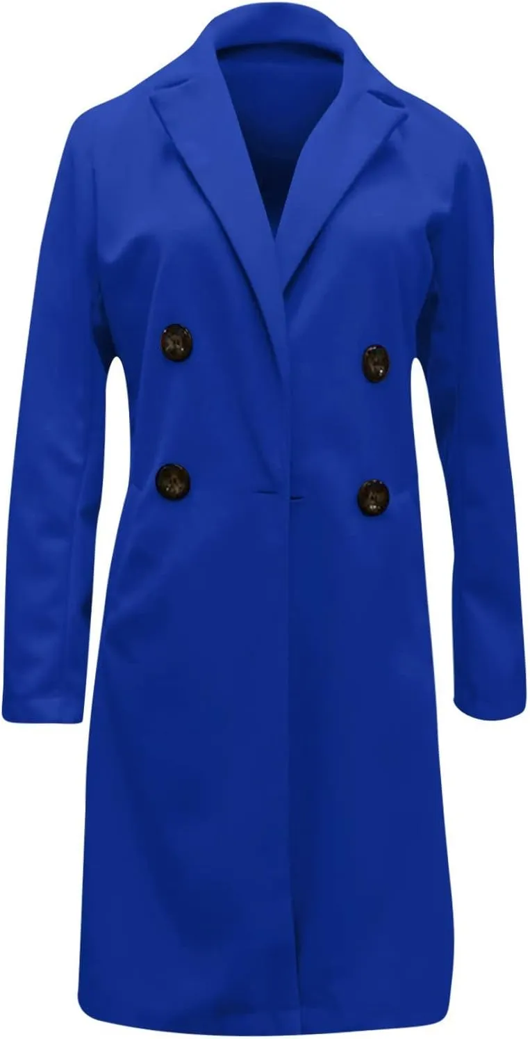 Long Blazer Jackets for Women Business Casual Semi Formal Notch Lapel Coat Dressy Light Weight Loose fit Cardigan