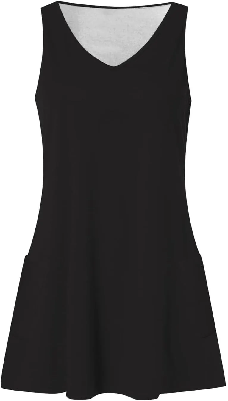 LRMQS Spring Summer Dresses for Women 2025 Vacation Sleeveless Short Sundress Flowy Casual Tank Dress Trendy Beach Cover ups