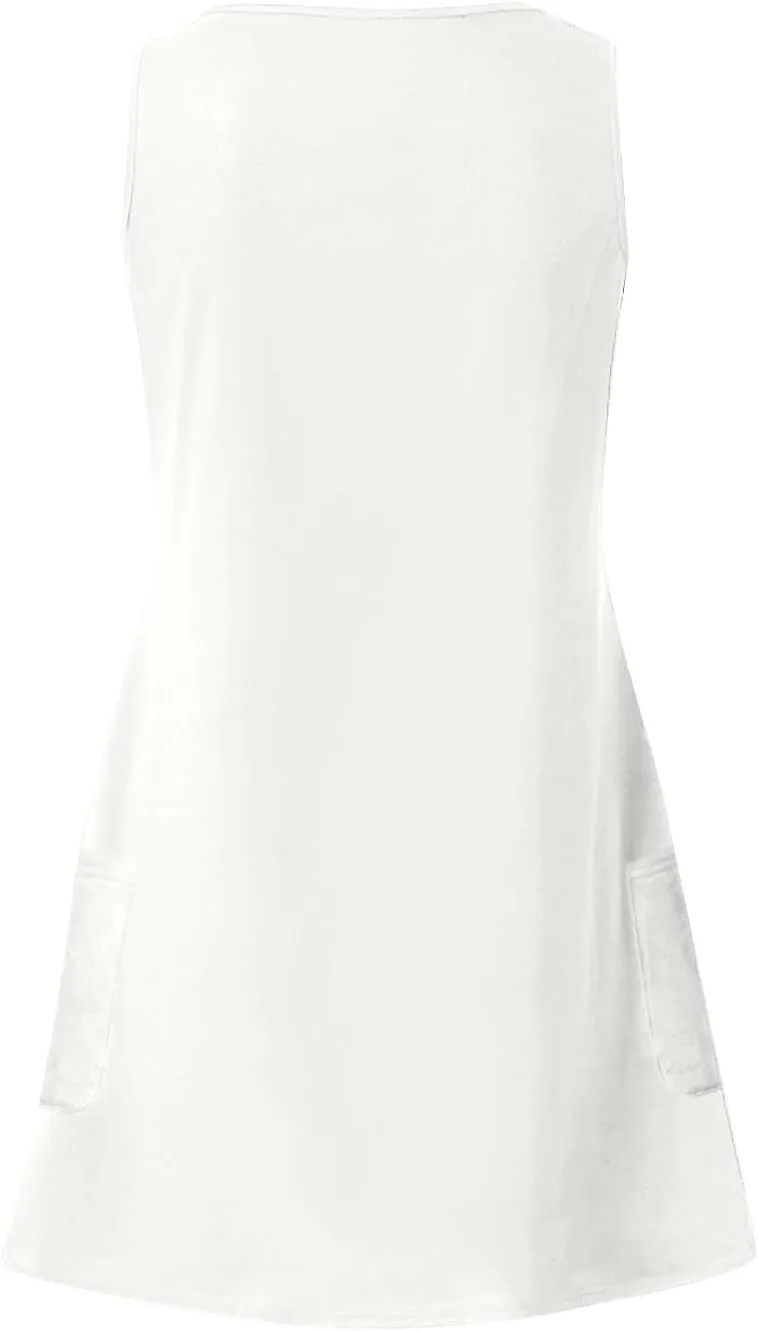 LRMQS Spring Summer Dresses for Women 2025 Vacation Sleeveless Short Sundress Flowy Casual Tank Dress Trendy Beach Cover ups
