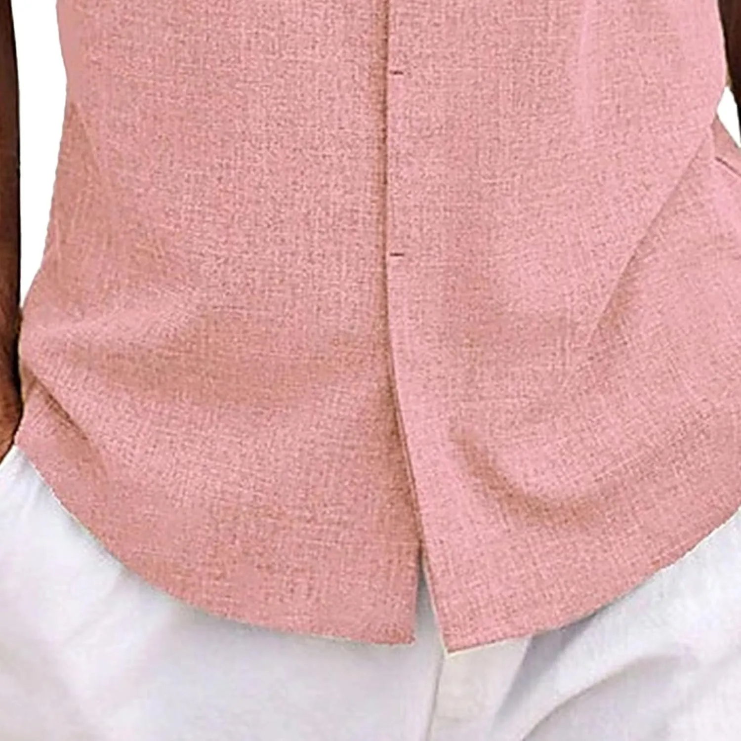 Maiyifu-GJ Mens Casual Button Down Shirts Summer Short Sleeve Cotton Linen Shirts Lightweight Breathable Business Dress Shirt