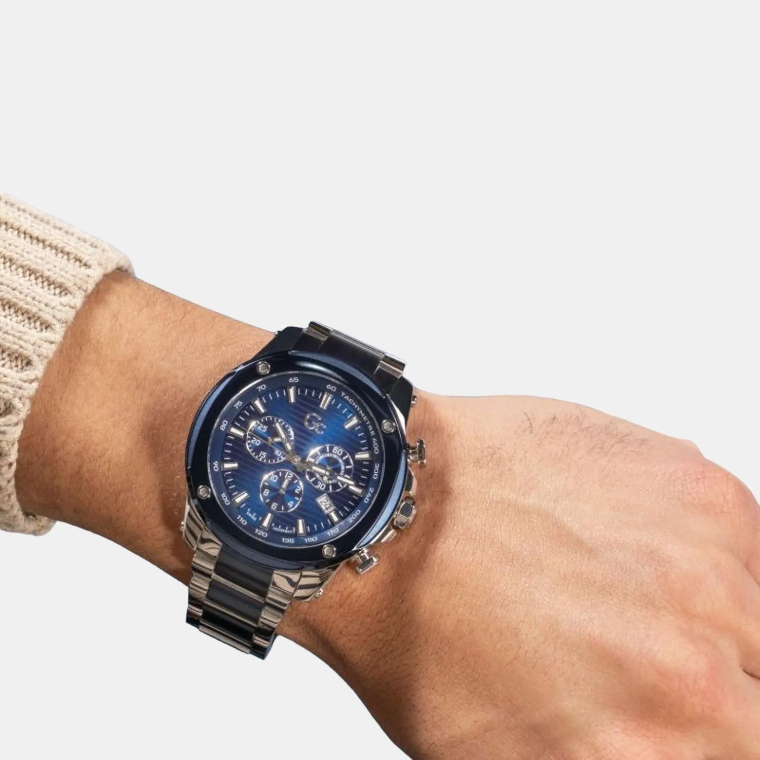 Men's Blue Stainless Steel Chronograph Watch Z13002G7MF