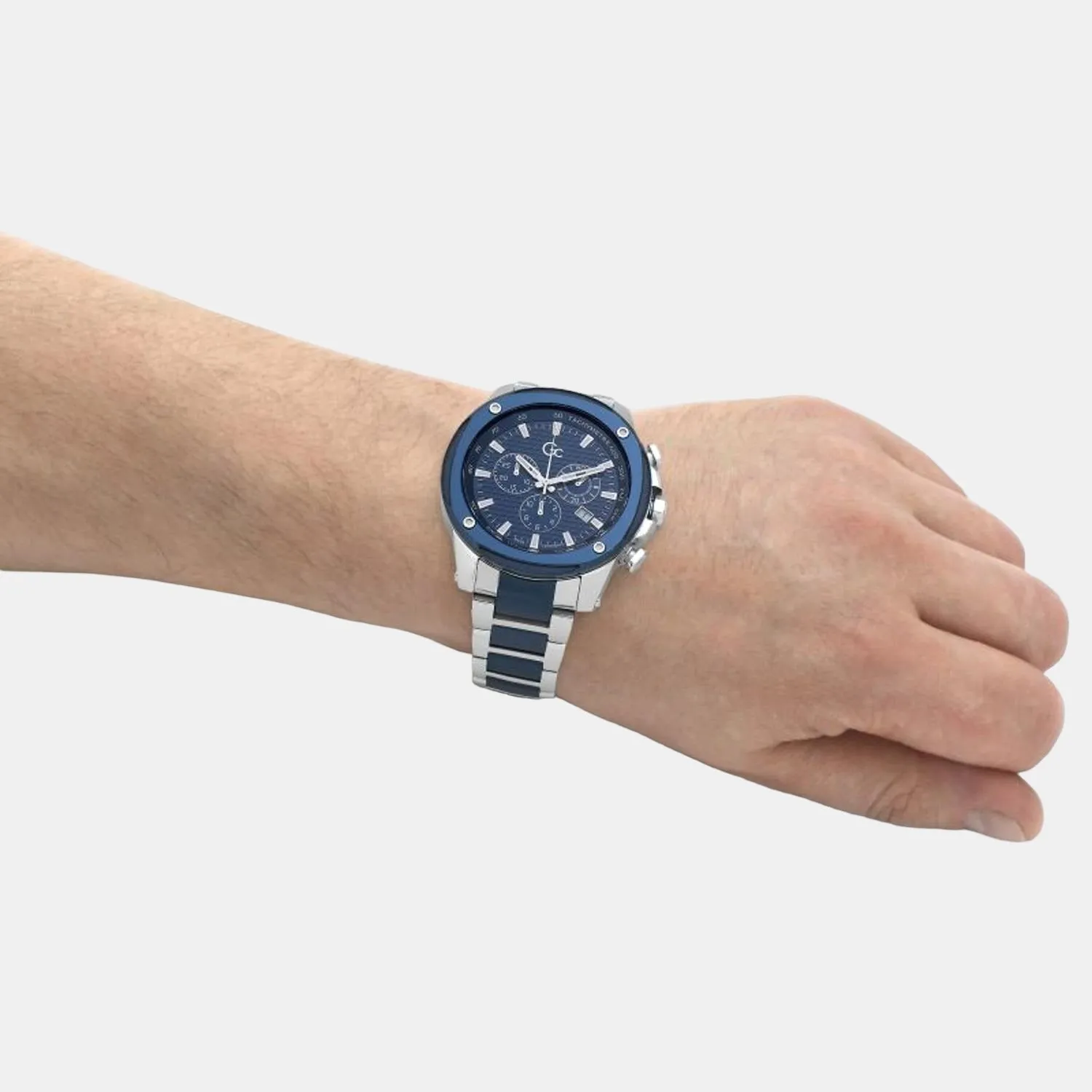 Men's Blue Stainless Steel Chronograph Watch Z13002G7MF