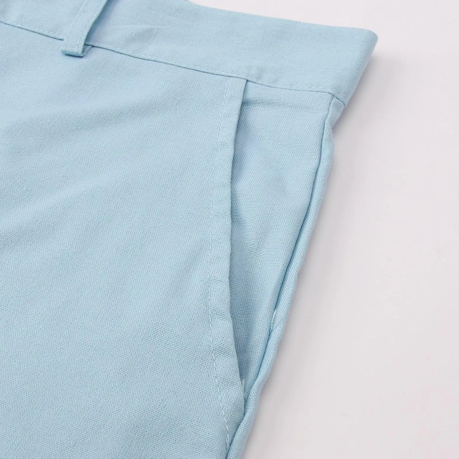 Men's Linen Cotton Dress Pants Summer Breathable Lightweight Trousers Straight Leg Casual Beach Yoga Pants Pockets