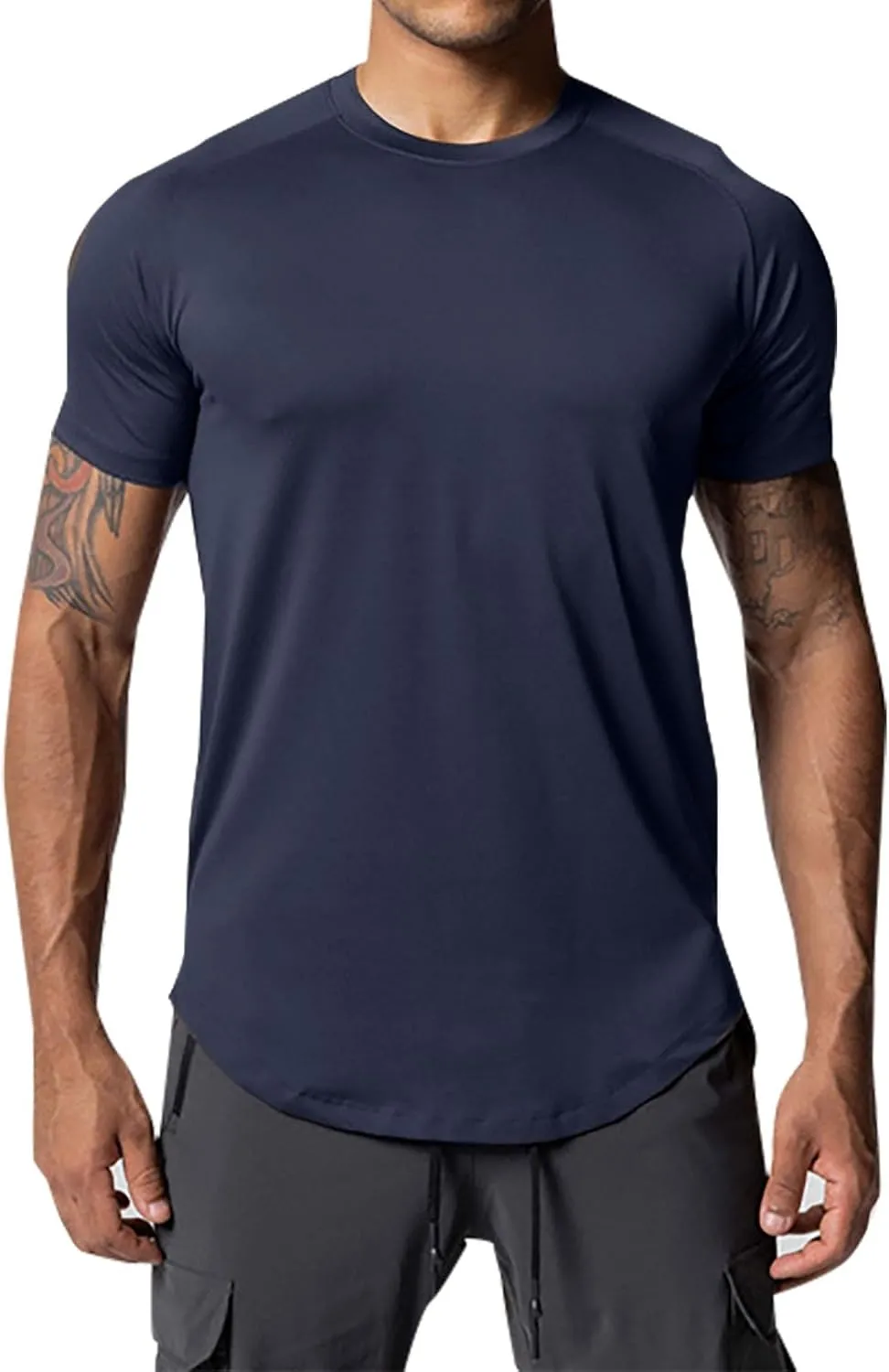 Men's Sport T-Shirts Breathable Quick Dry Sport Running Shirts Gym Bodybuilding Workout Moisture Wicking Tee Tops