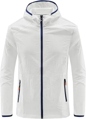 Men's UPF 50  Sun Protection Outdoor Lightweight Ultra-Light Thin Breathable Fishing Hiking Full Zip Hoodie Jackets