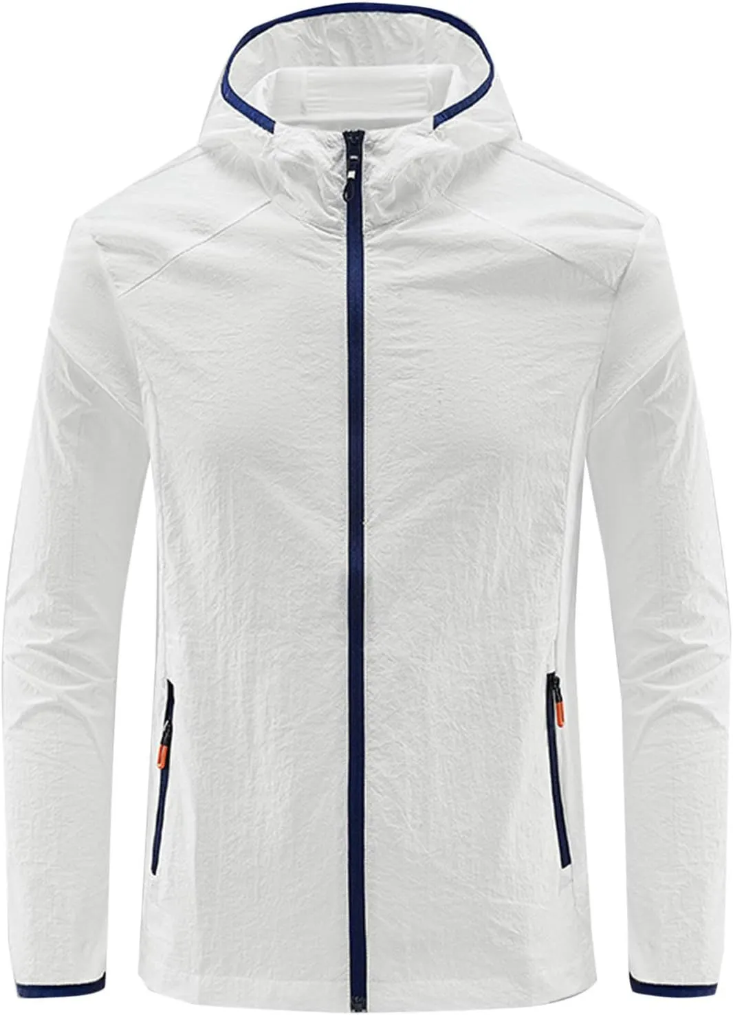 Men's UPF 50  Sun Protection Outdoor Lightweight Ultra-Light Thin Breathable Fishing Hiking Full Zip Hoodie Jackets