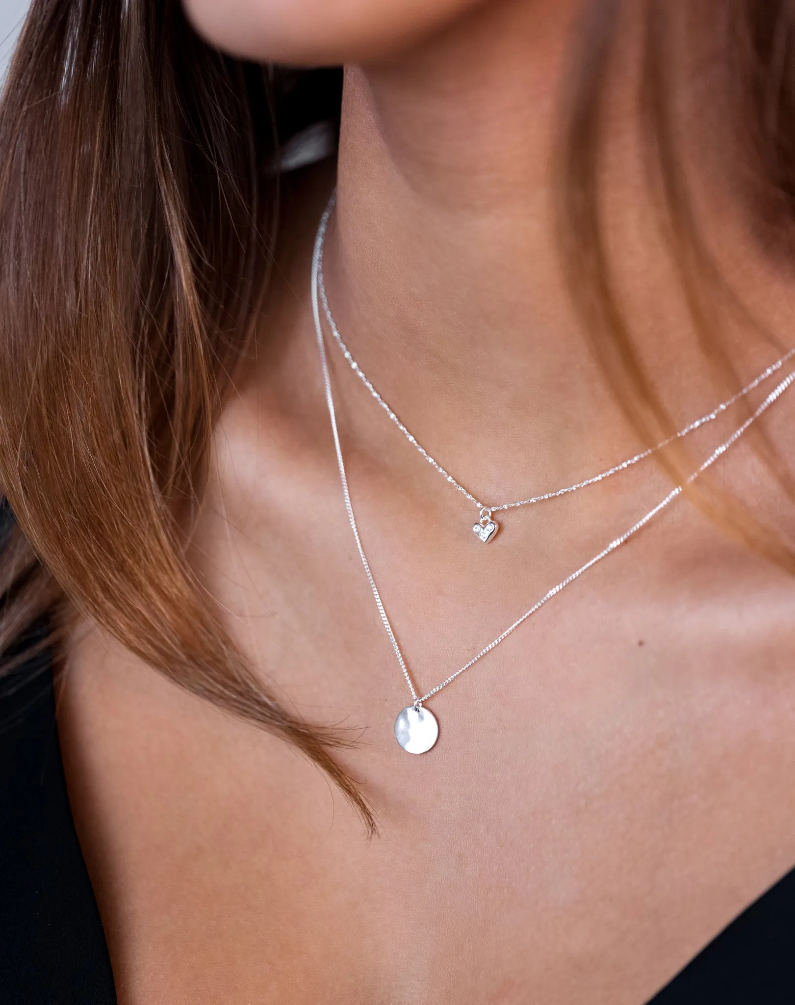 Minimalistica Hammered Necklace Silver