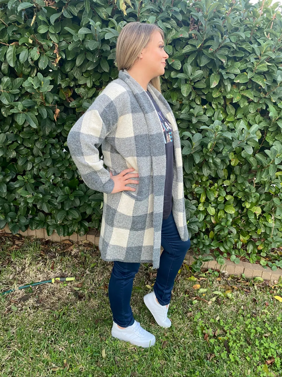 💙MINNY Soft Open Pattern Cardigan - Grey