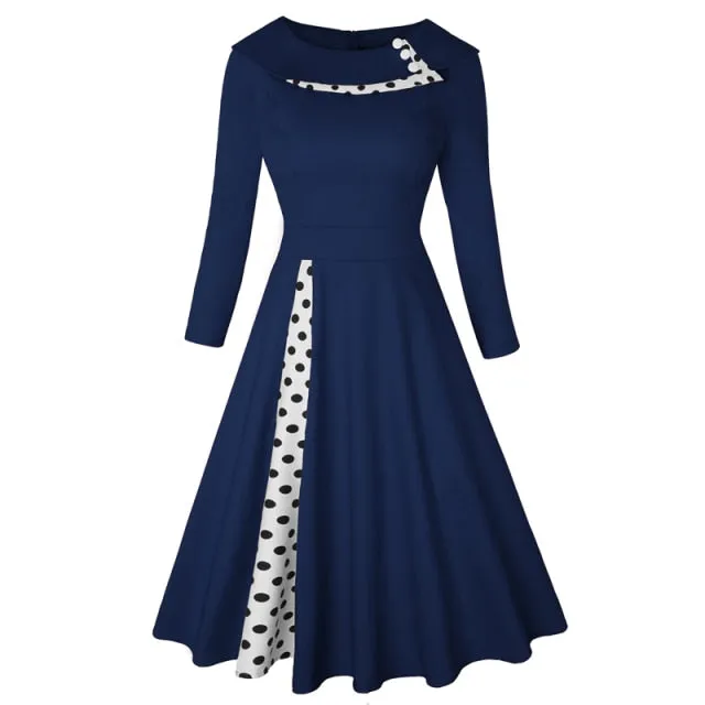 MISSJOY Elegant A-line Knee-Length Swing Dress