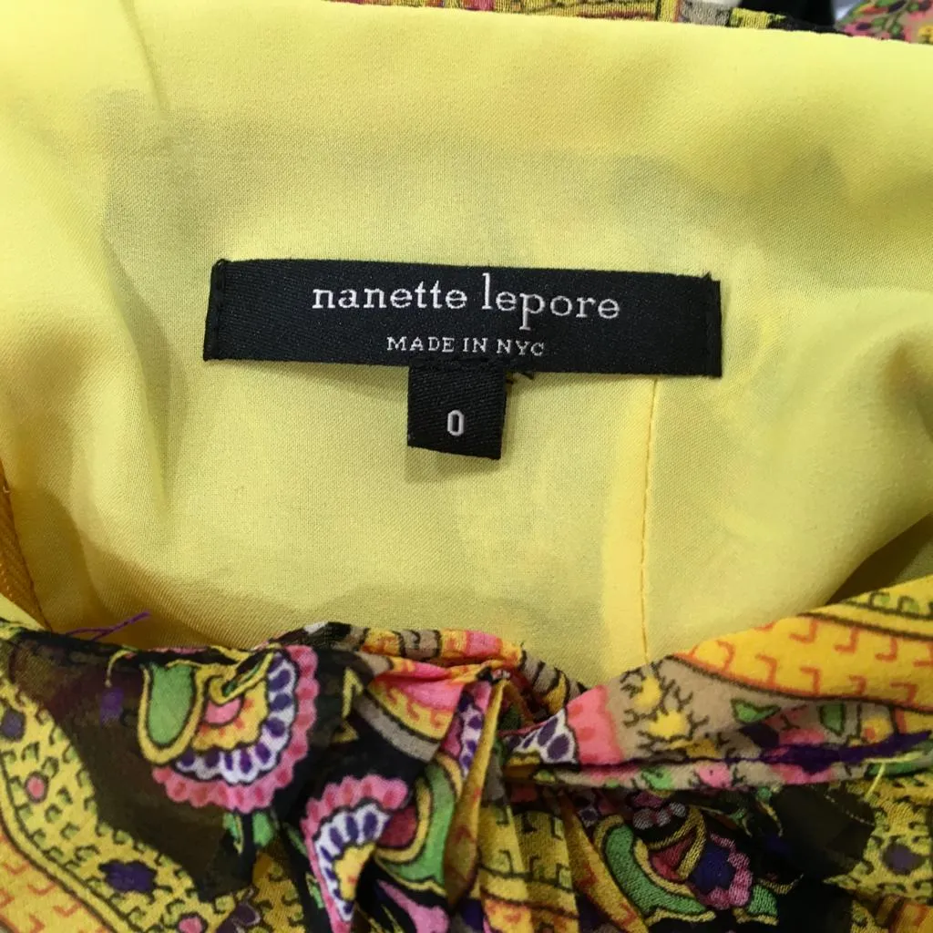 Nanette Lepore Woman High Tie Shift Dress Size 0 Yellow Color