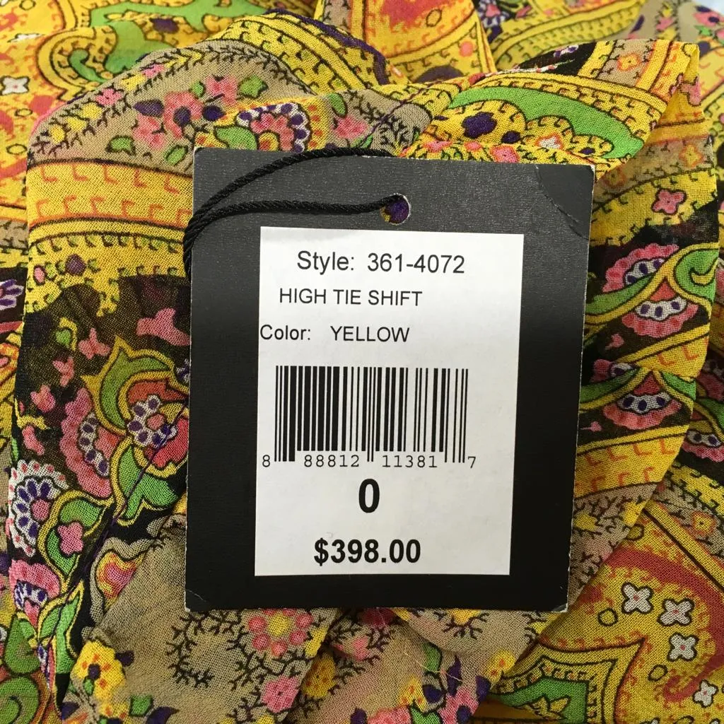 Nanette Lepore Woman High Tie Shift Dress Size 0 Yellow Color
