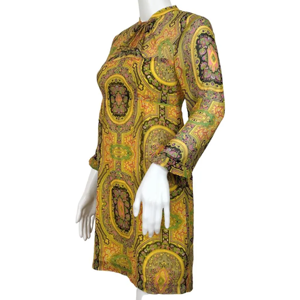 Nanette Lepore Woman High Tie Shift Dress Size 0 Yellow Color