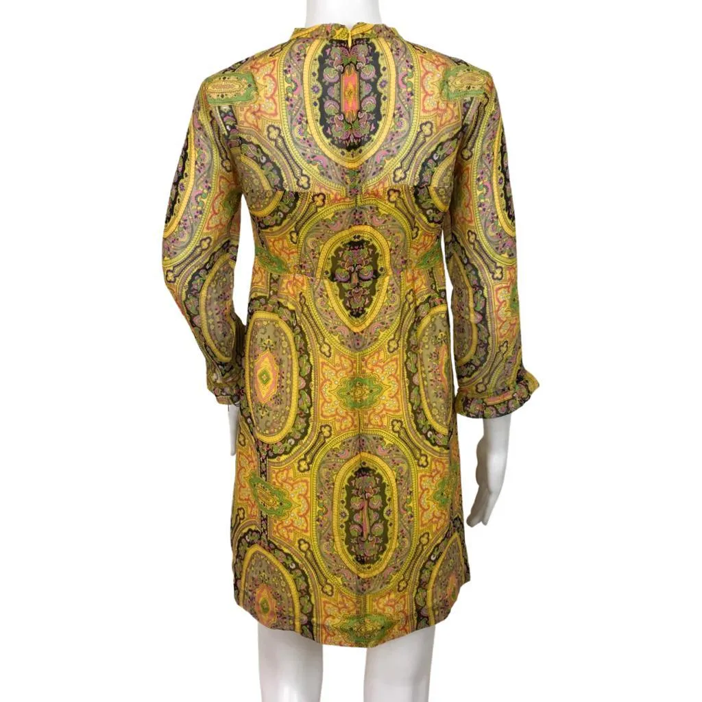 Nanette Lepore Woman High Tie Shift Dress Size 0 Yellow Color