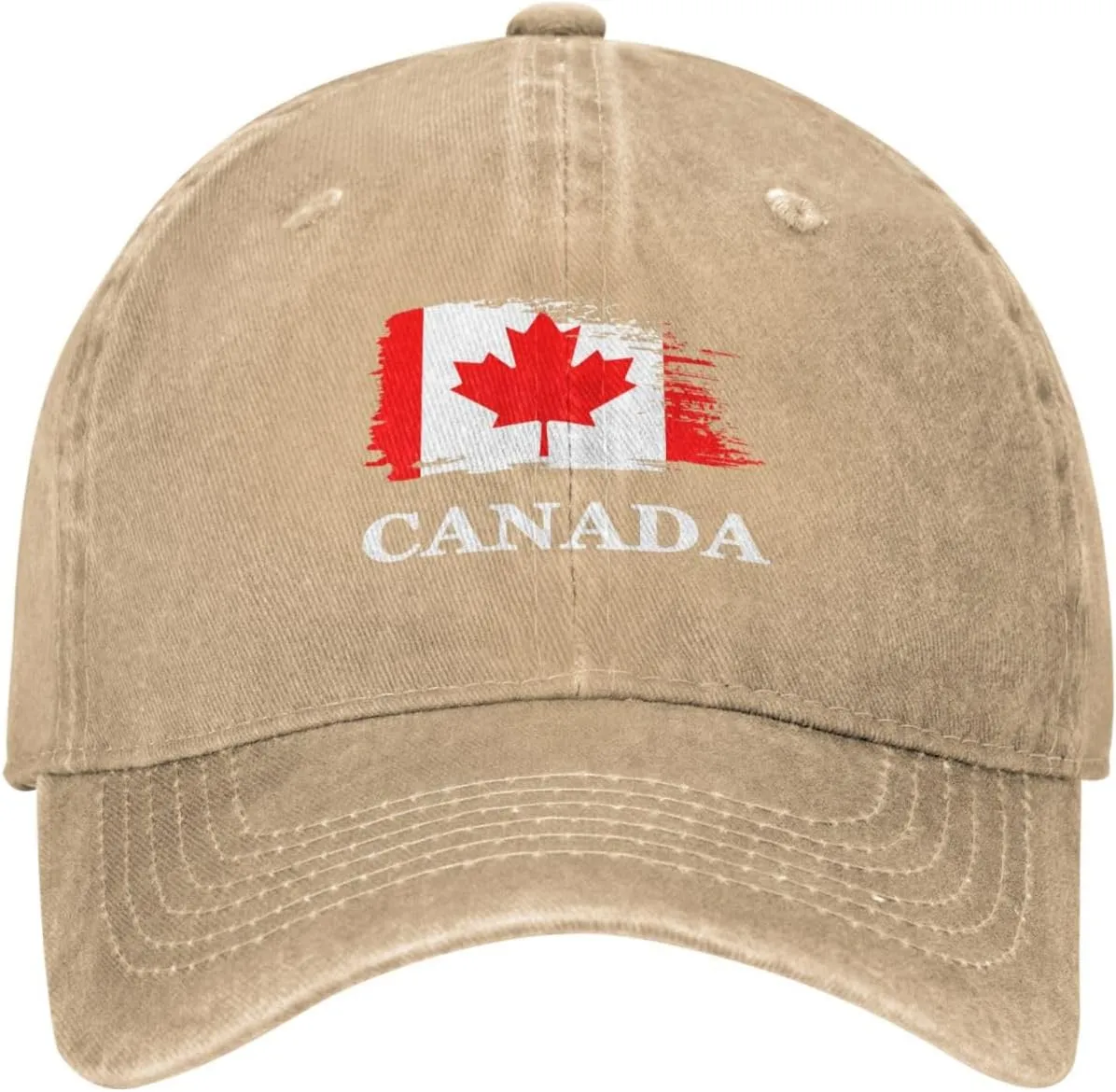 Personalized Brush Canadians Canada Flag Baseball Cap for Men Women Denim Twill Dad Hat Classic Hats