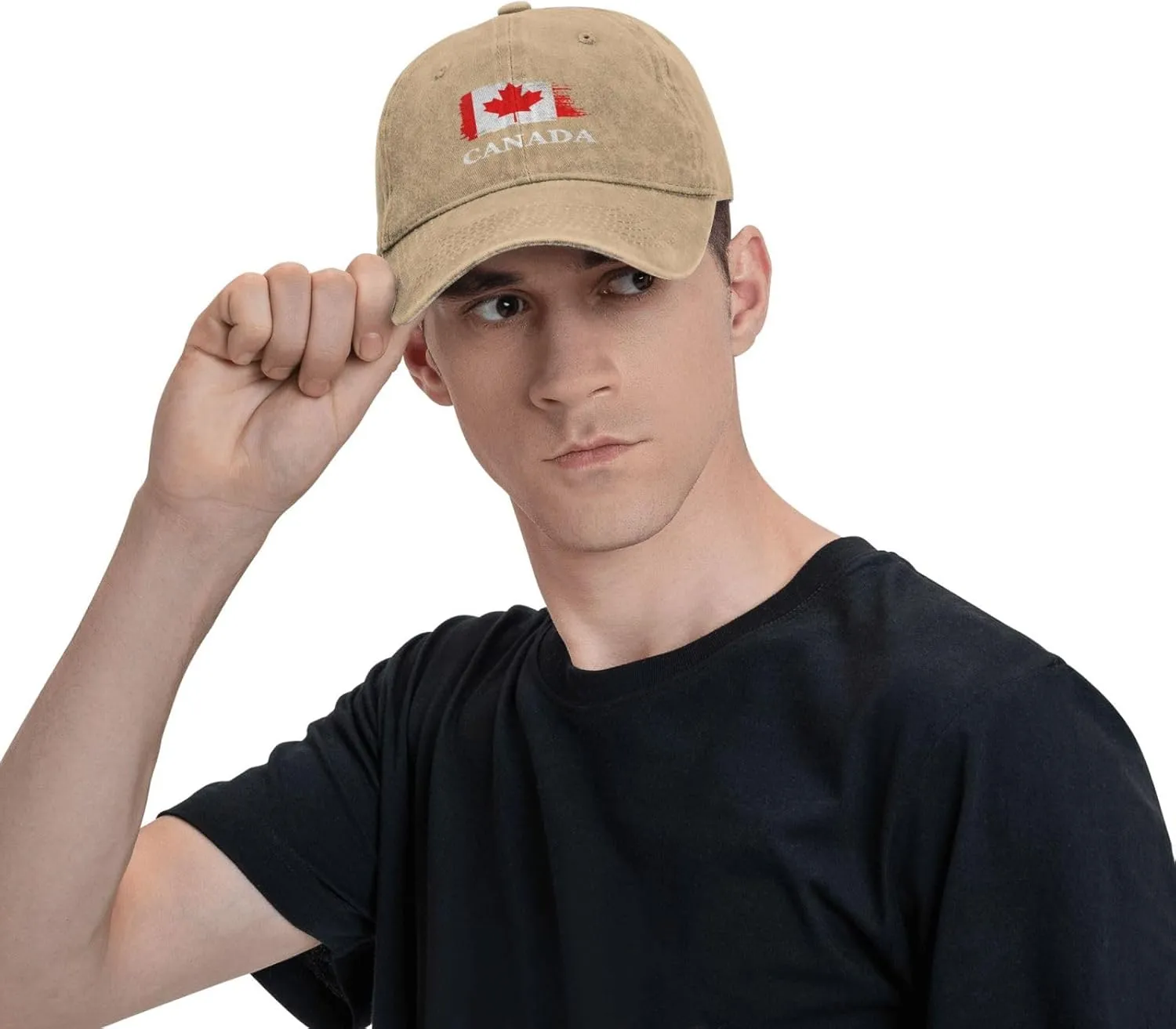 Personalized Brush Canadians Canada Flag Baseball Cap for Men Women Denim Twill Dad Hat Classic Hats