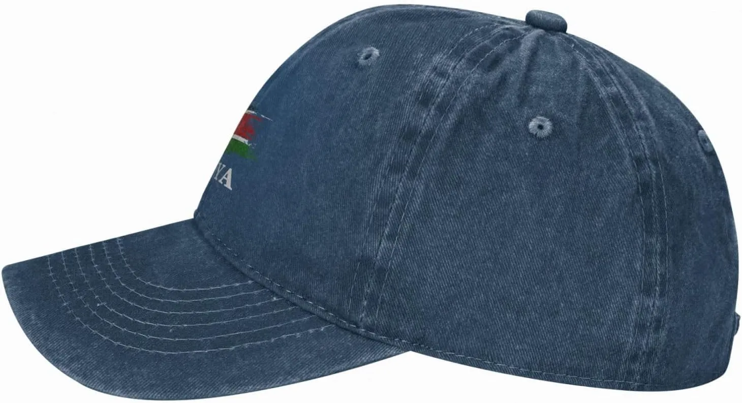 Personalized Brush Kenyan Kenya Flag Baseball Cap for Men Women Denim Twill Dad Hat Classic Hats