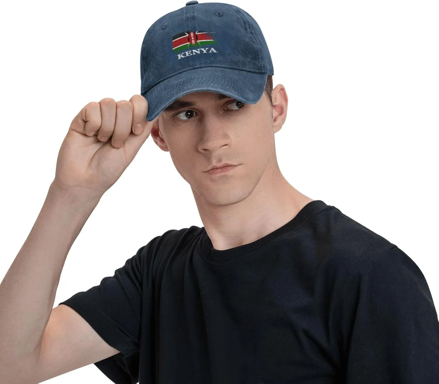 Personalized Brush Kenyan Kenya Flag Baseball Cap for Men Women Denim Twill Dad Hat Classic Hats