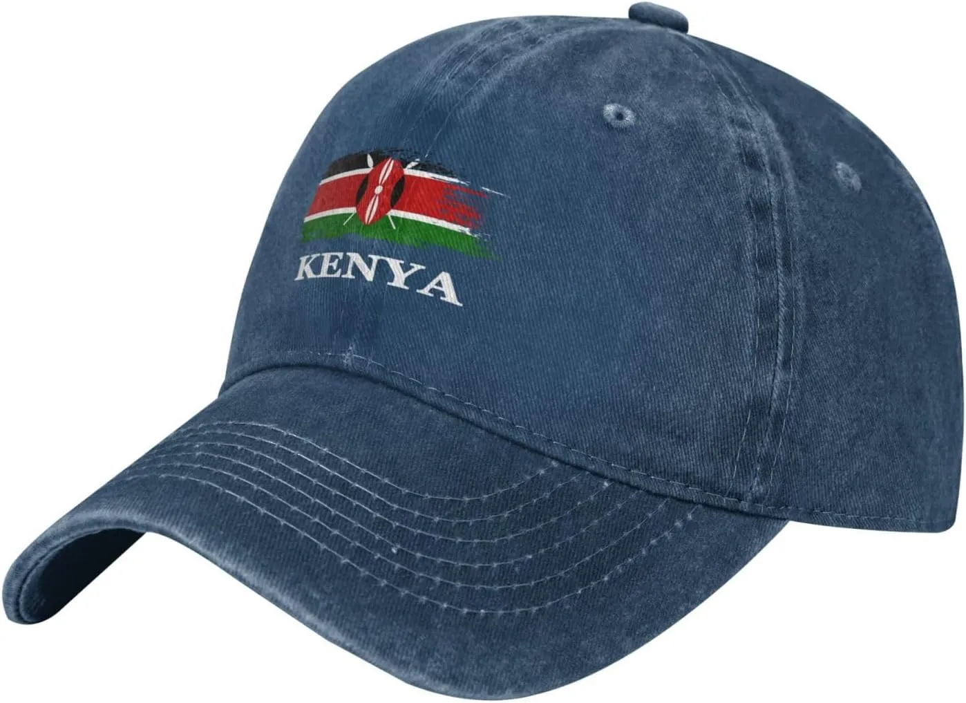 Personalized Brush Kenyan Kenya Flag Baseball Cap for Men Women Denim Twill Dad Hat Classic Hats