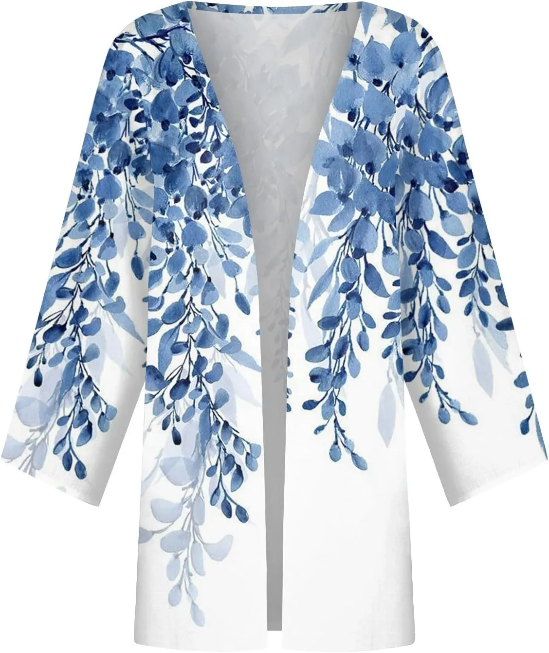 Plus Size Open Cardigan Women Linen Top Half Sleeve Quarter Length Sleeves Shirts Women Light Jackets for Women S-5XL