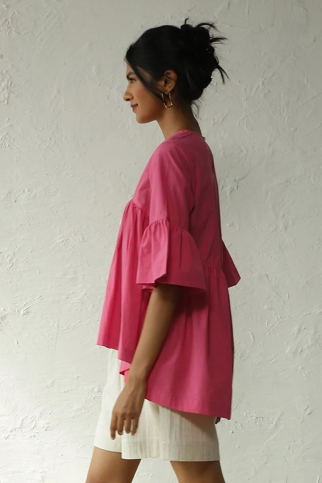 Pop Pink Flowy Top