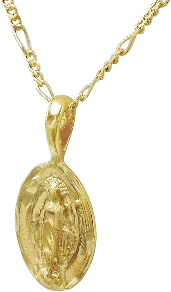Rosemarie Collections Women's Religious Medal Virgin Mary Oval Pendant Necklace 18