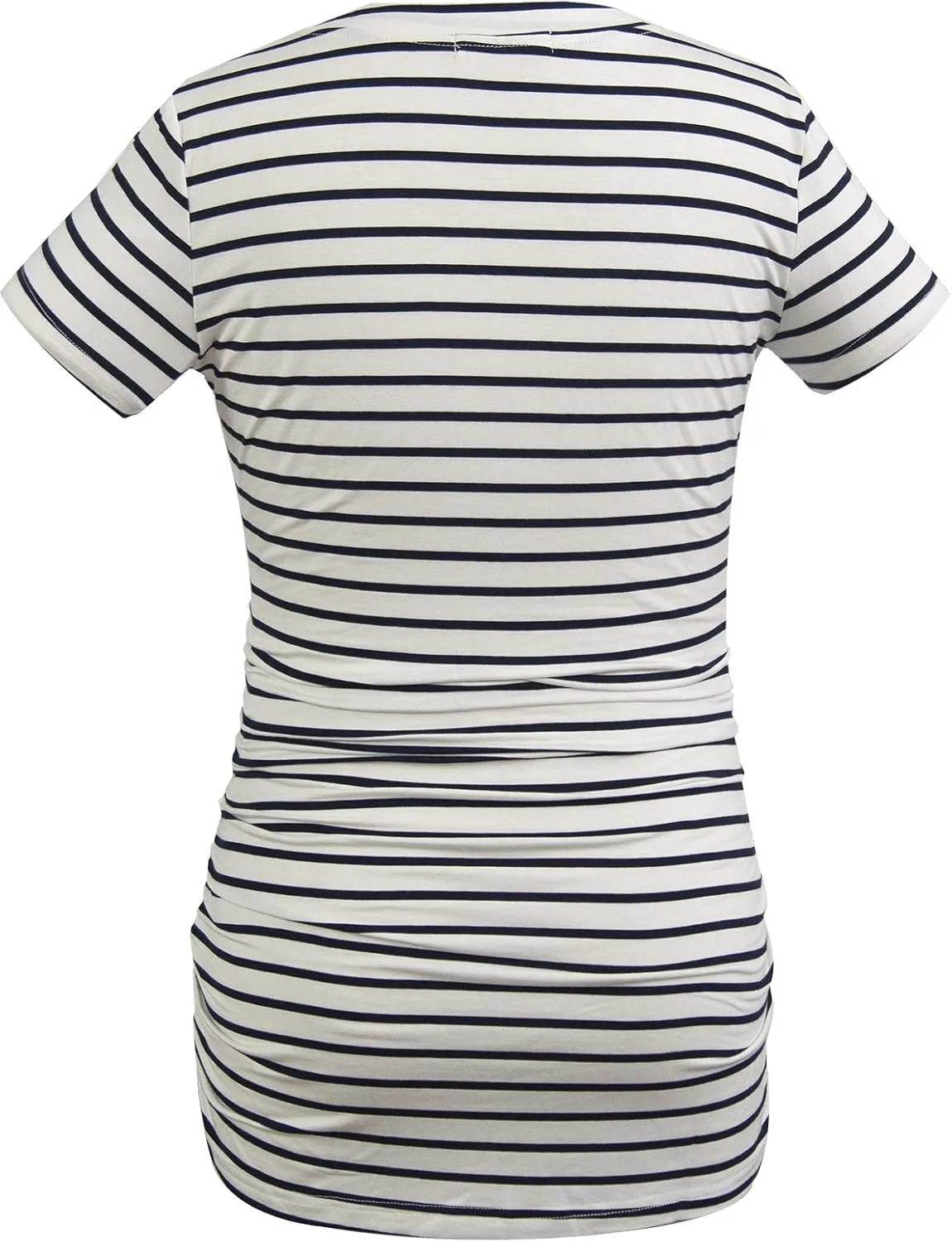 Smallshow Women's V Neck Maternity Clothes Tops Side Ruched Pregnancy T Shirt
