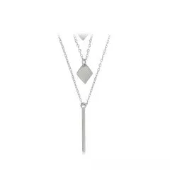Stainless Steel Necklace with crystals Silver Colour 40cm