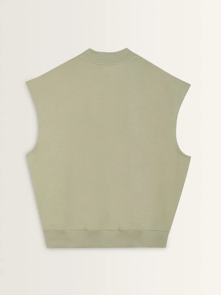 Studiofit Sage Text Design Relaxed-Fit T-Shirt