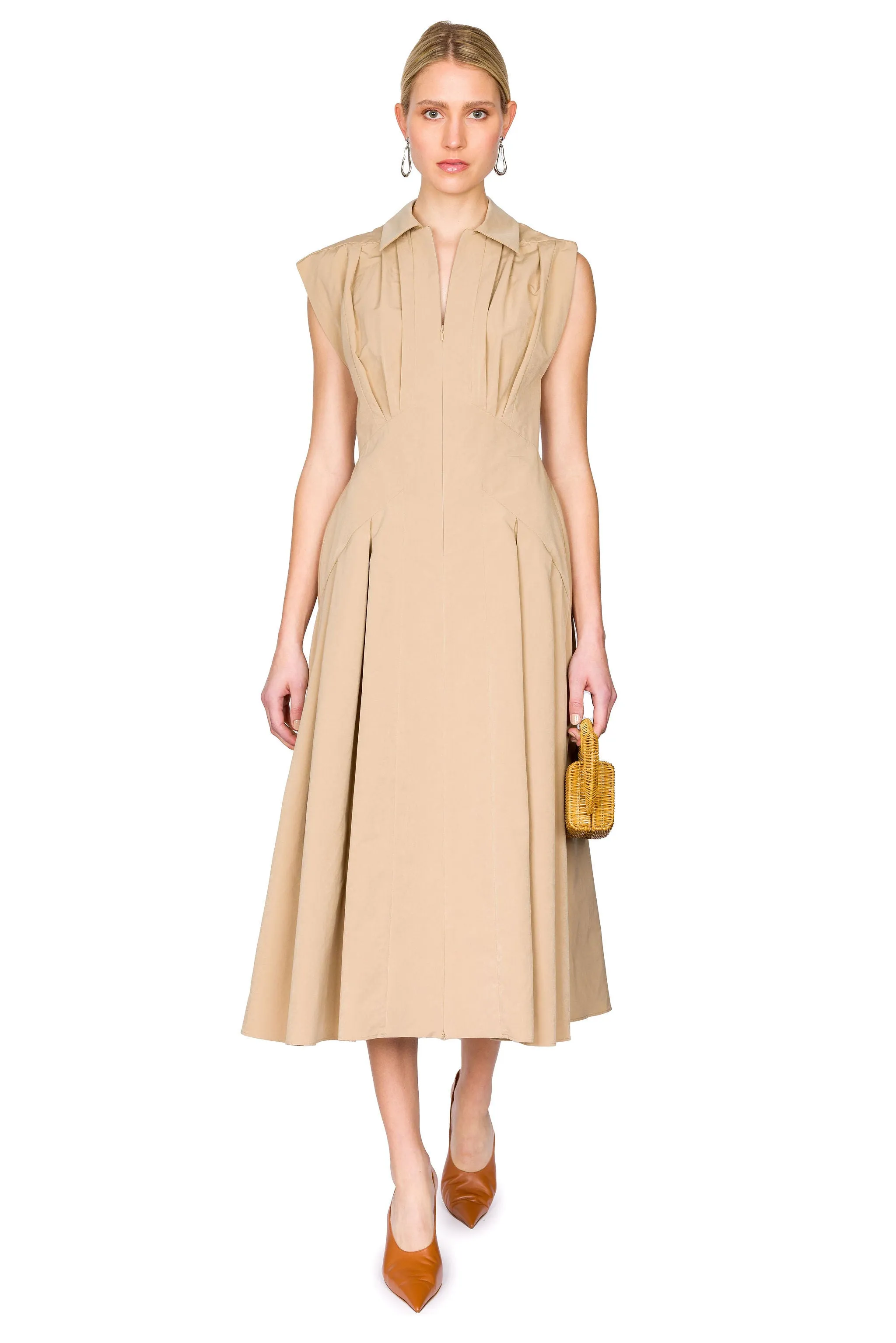 Technical Cotton Midi Dress