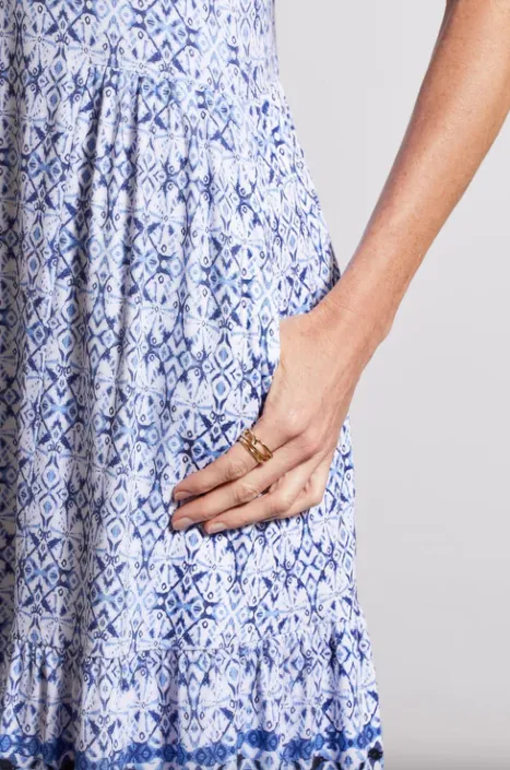 Tribal Jeans Bluestar Sleeveless Printed Dress