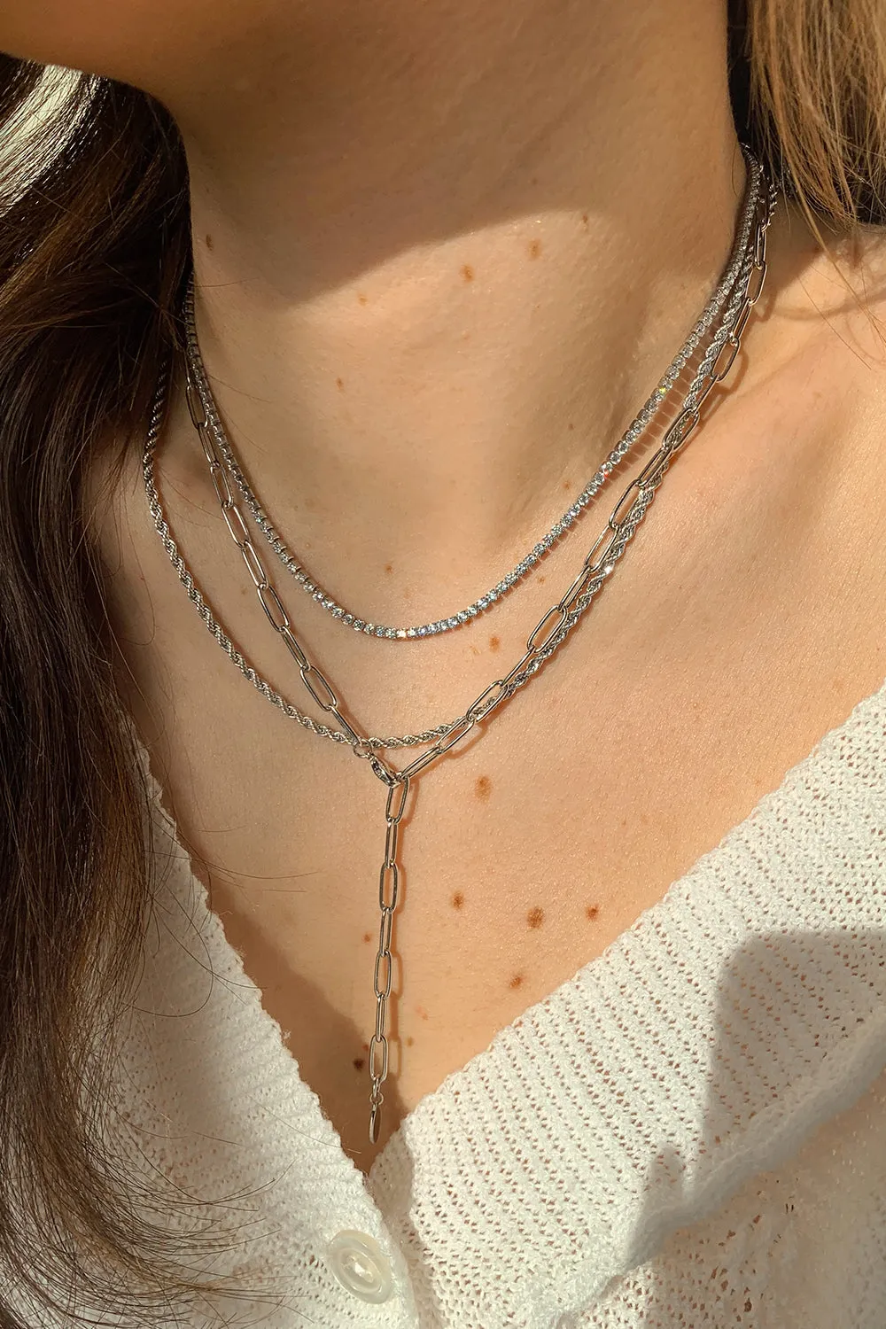 Vintage Classic Twisted Necklace Silver