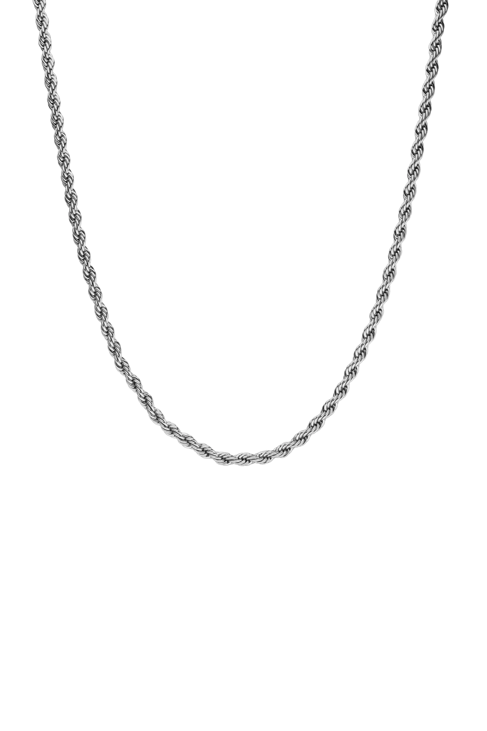 Vintage Classic Twisted Necklace Silver