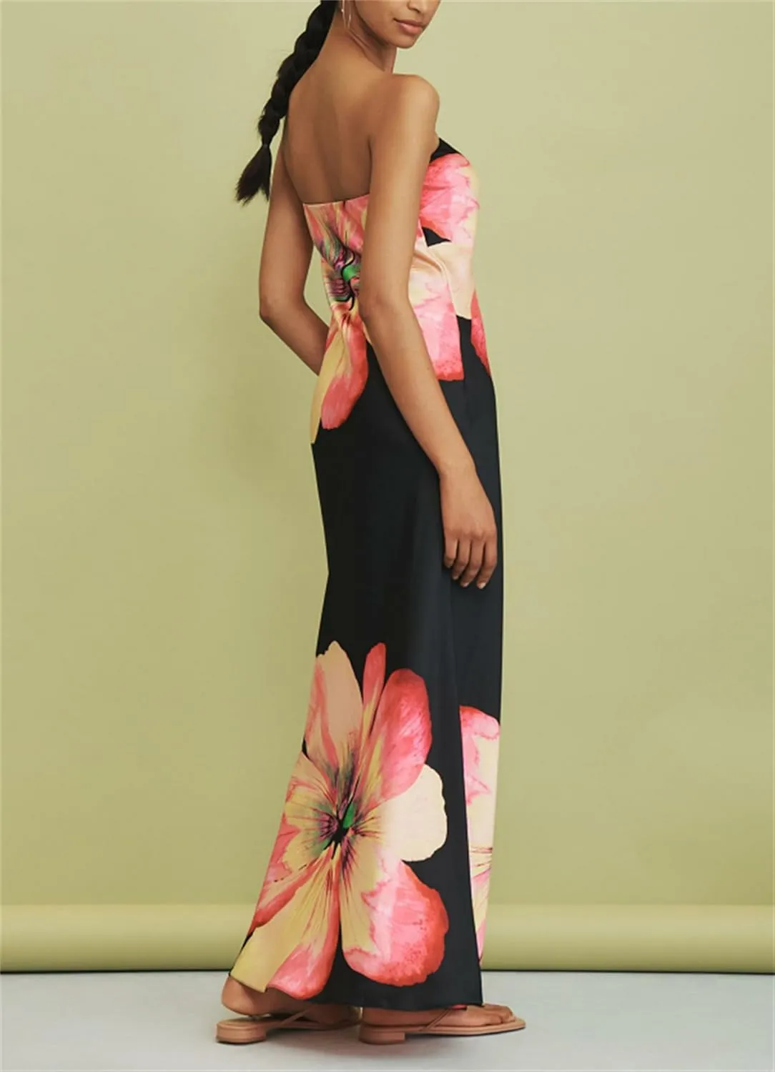 Women Sexy Floral Bodycon Maxi Dress Elegant Dress Sleeveless Summer Long Dress Cocktail Party Dress Beachwear