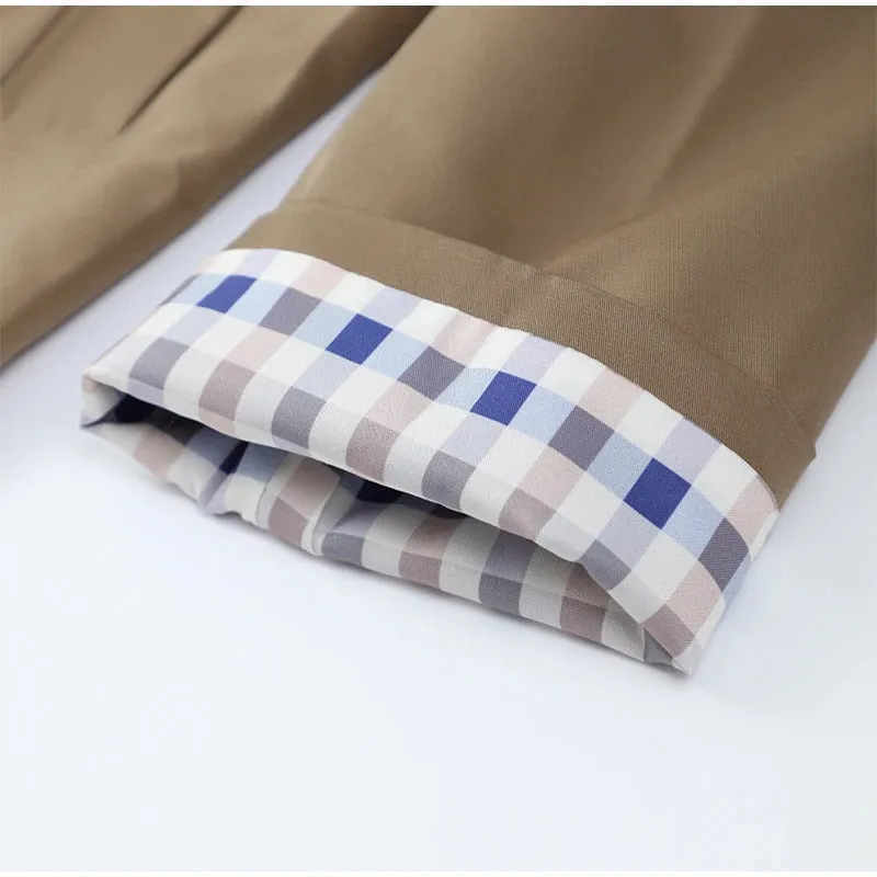 Women Solid Single Breasted Lapel Windbreaker Long Sleeve Plaid Lining Trench Coat 2024 New Autumn Chic High Street Overcoat