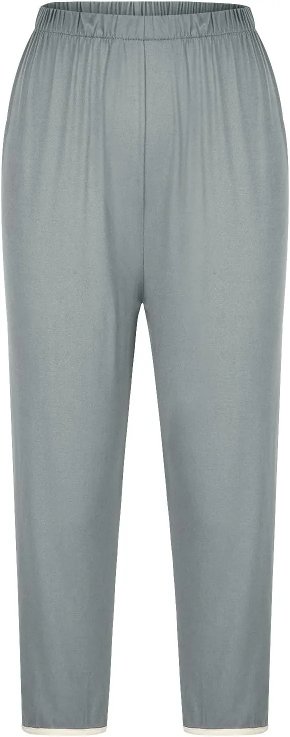 Womens Capris Summer High Waist Cropped Knee Lenth Short Stretchy Leggings Leggings Workout Compression Pants