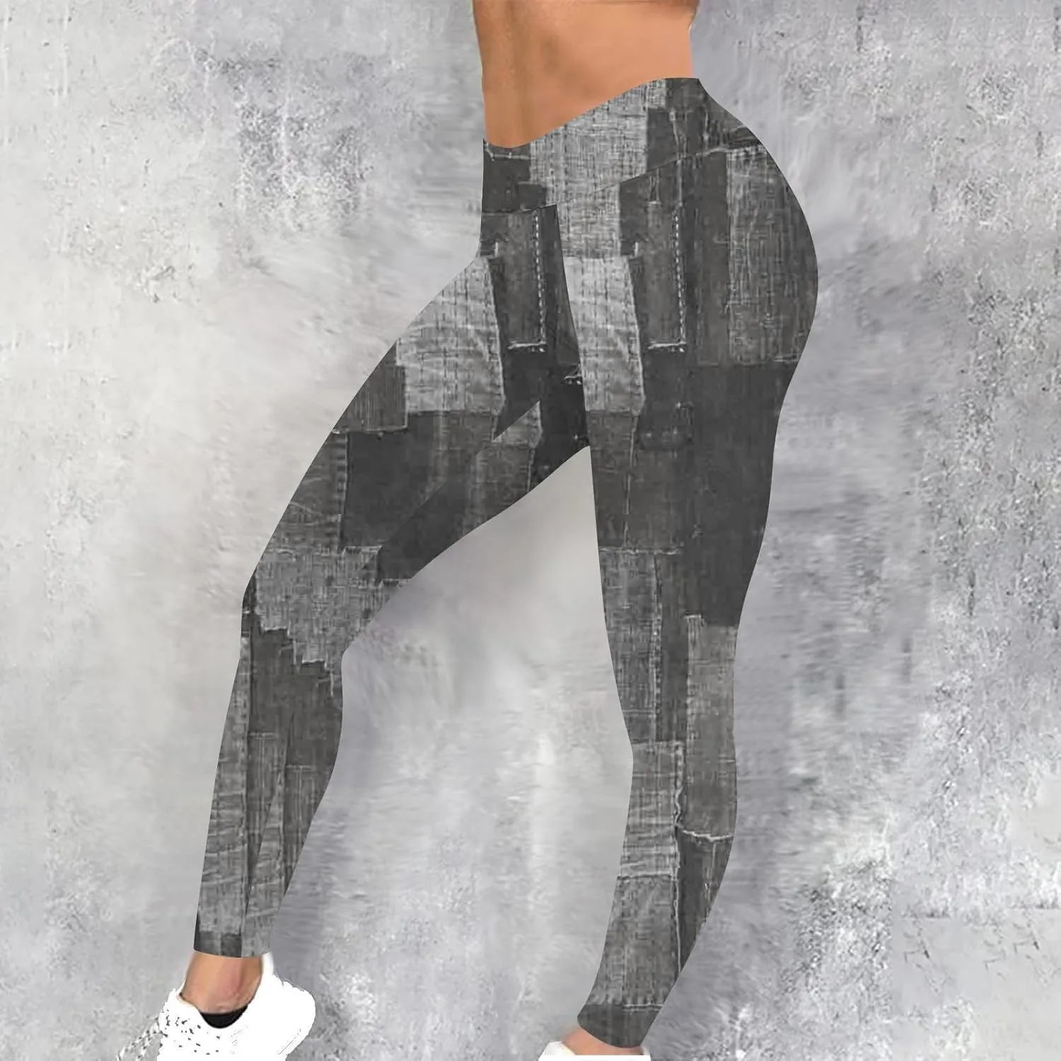Women's Jean Look Jeggings Tights Slimming Stretchy Faux Denim Leggings Pants Capri High Waist Skinny Jean Leggings
